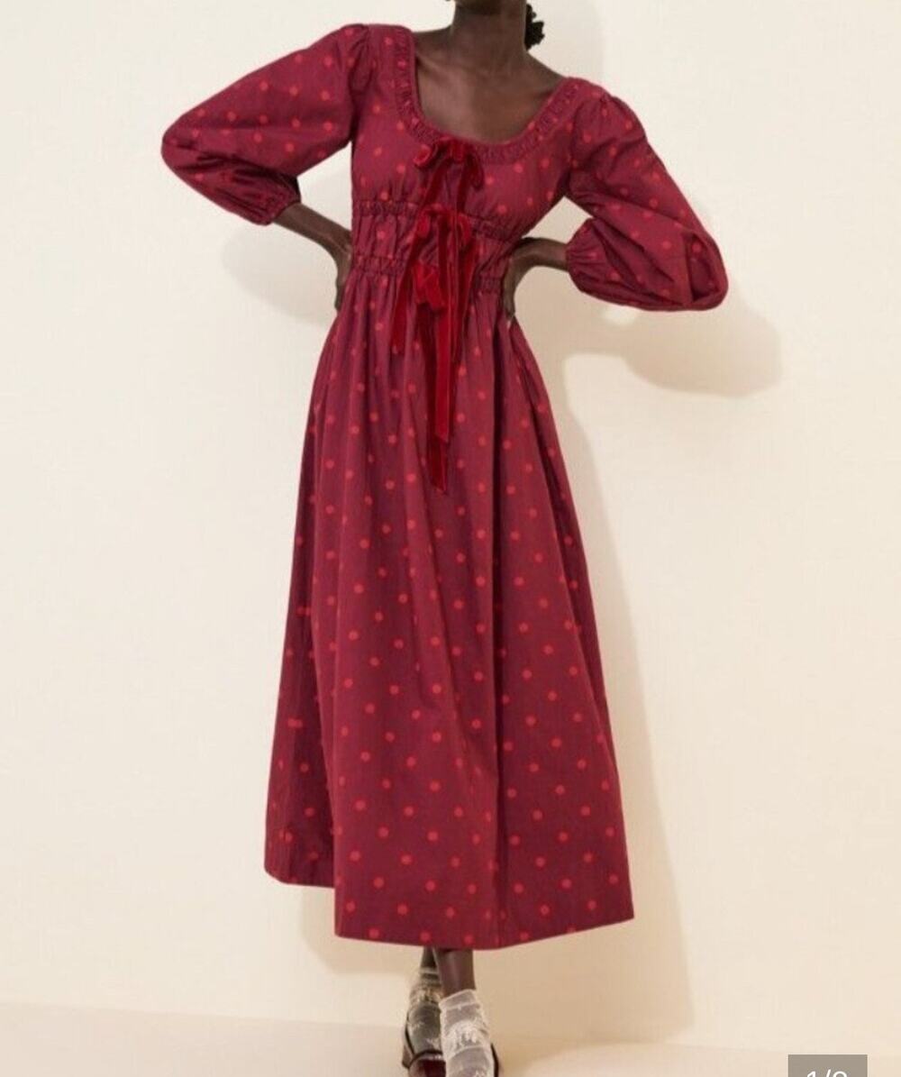 Damson Madder Dakota Bow Midi Dress